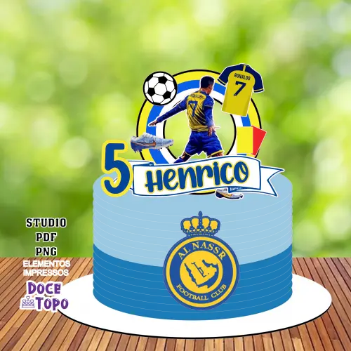 Topo de Bolo CR7 All Nassr Studio/PDF/PNG