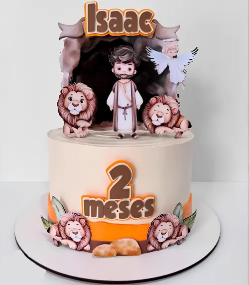 Topo de Bolo Cristão - Daniel na Cova dos Leões 02 Studio/PDF/P