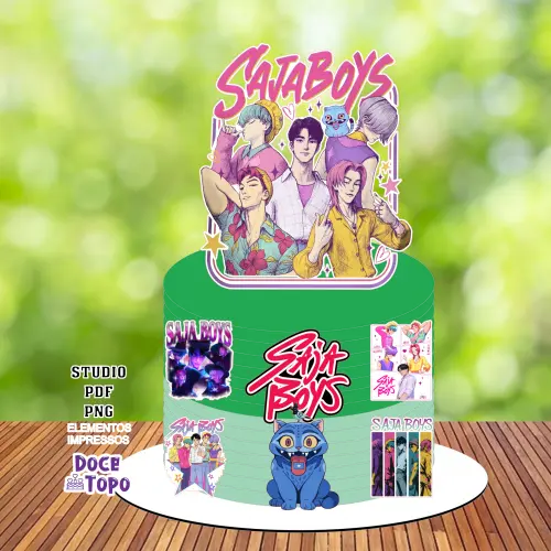 Topo de Bolo Saja Boys 01 Studio/PDF/PNG