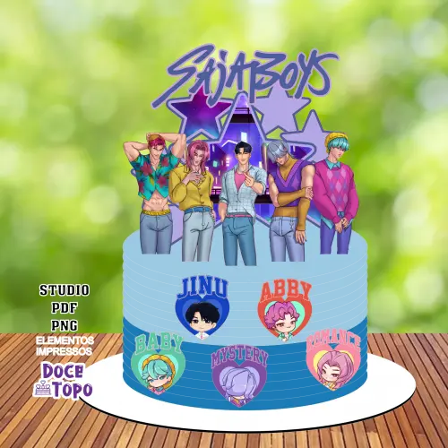 Topo de Bolo Saja Boys 03 Studio/PDF/PNG