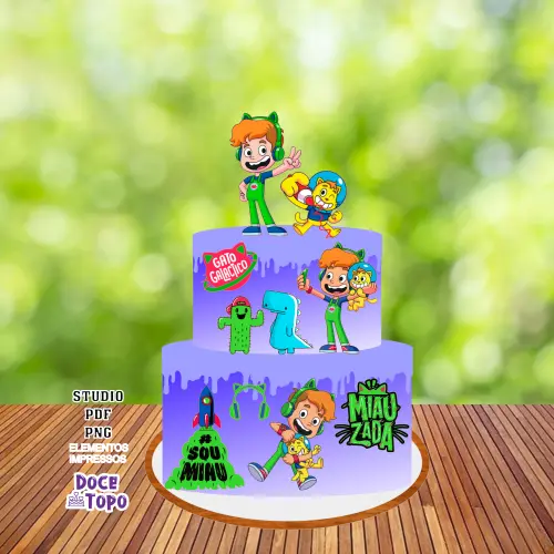 Topo de Bolo Gato Galactico 01 Studio/PDF/PNG