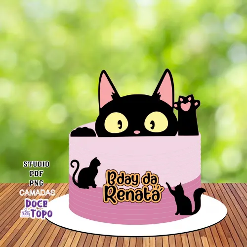 Topo de Bolo Gatinhos 03 Studio/PDF/PNG