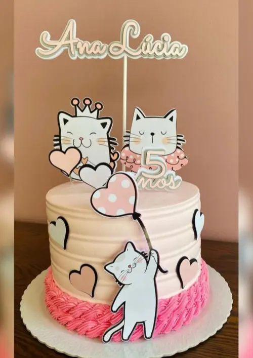 Topo de Bolo Gatinhos 04 Studio/PDF/PNG