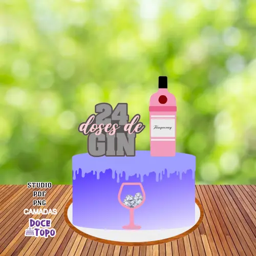 Topo de Bolo Gin 01 Studio/PDF/PNG