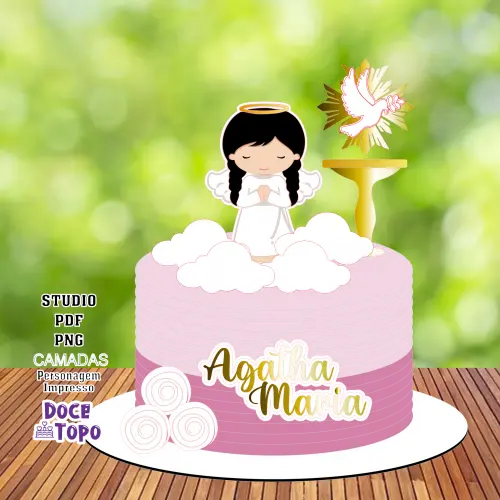 Topo de Bolo Batizado 16 Studio/PDF/PNG