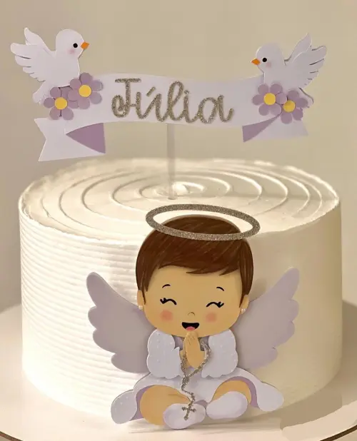 Topo de Bolo Batizado 14 Studio/PDF/PNG