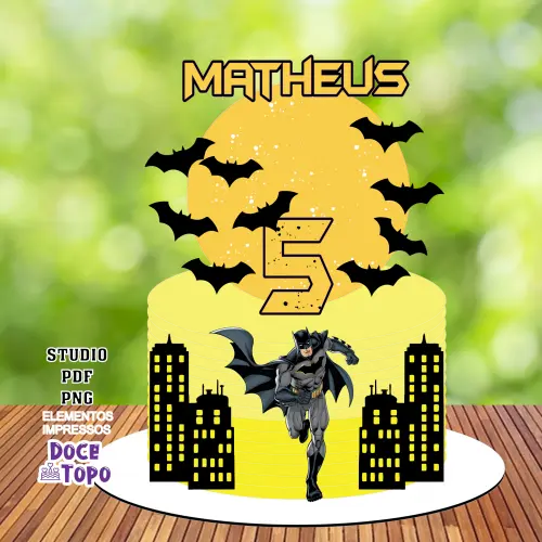 Topo de Bolo Batman 19 Studio/PDF/PNG