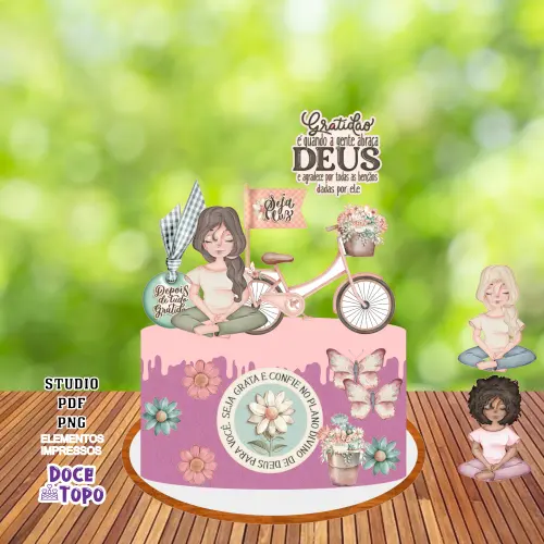 Topo de Bolo Gratidão 02 Studio/PDF/PNG