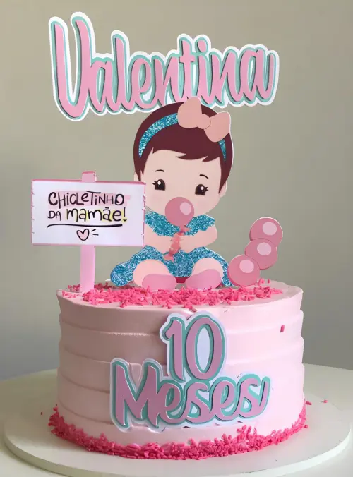Topo de Bolo Bebê Chicletinho da Mamãe Studio/PDF/PNG