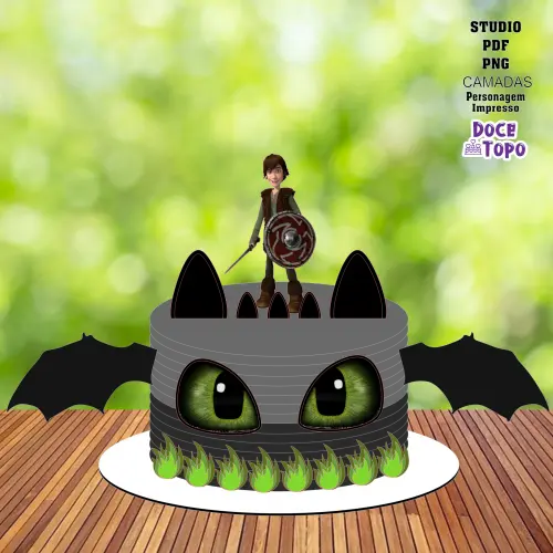 Topo de Bolo Como Treinar o seu Dragão 04 Studio/PDF/PNG