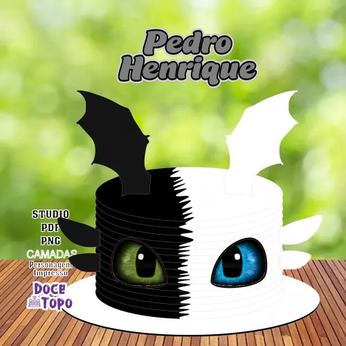 Topo de Bolo Como Treinar o seu Dragão 05 Studio/PDF/PNG