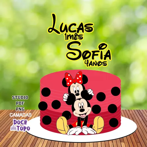 Topo de Bolo Mickey e Minnie 01 Studio/PDF/PNG