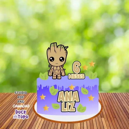 Topo de Bolo Groot 01 Studio/PDF/PNG