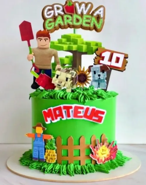 Topo de Bolo Grow a Garden 01 Studio/PDF/PNG