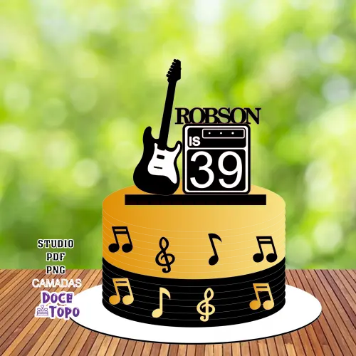 Topo de Bolo Guitarra 01 Studio/PDF/PNG