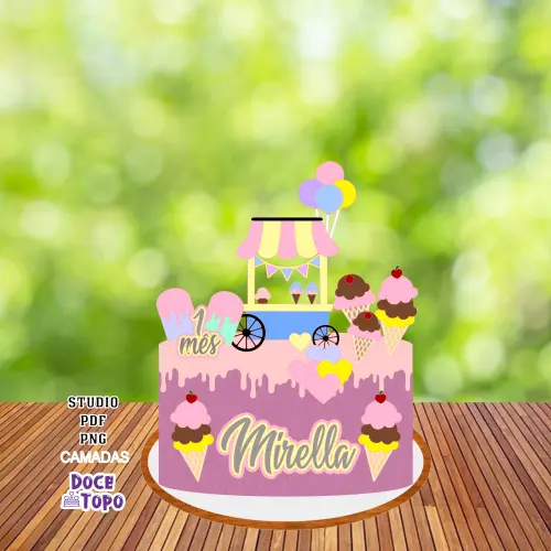 Topo de Bolo Guloseimas 01 Studio/PDF/PNG