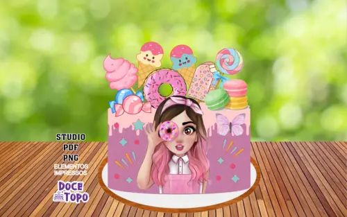 Topo de Bolo Guloseimas 03 Studio/PDF/PNG