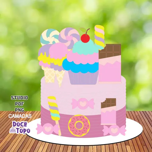 Topo de Bolo Guloseimas 07 Studio/PDF/PNG