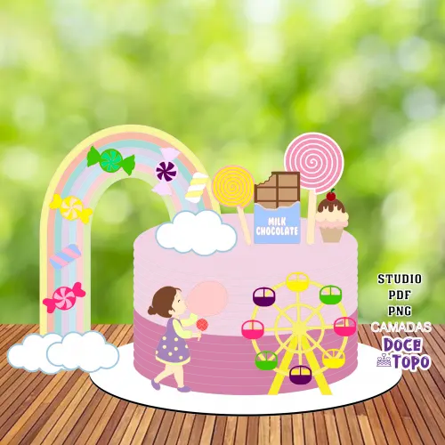 Topo de Bolo Guloseimas 12 Studio/PDF/PNG