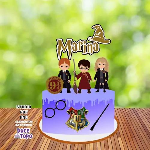 Topo de Bolo Harry Potter 01 Studio/PDF/PNG