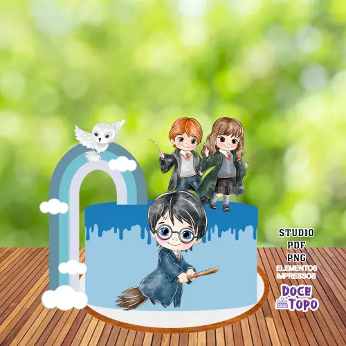 Topo de Bolo Harry Potter 02 Studio/PDF/PNG
