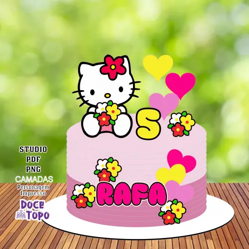 Topo de Bolo Hello Kitty 02 Studio/PDF/PNG
