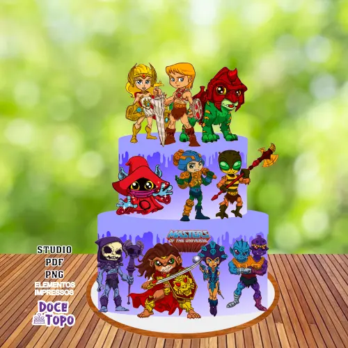Topo de Bolo He-Man 01 Studio/PDF/PNG