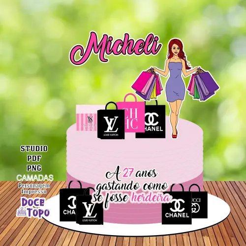 Topo de Bolo Herdeira das Compras 01 Studio/PDF/PNG