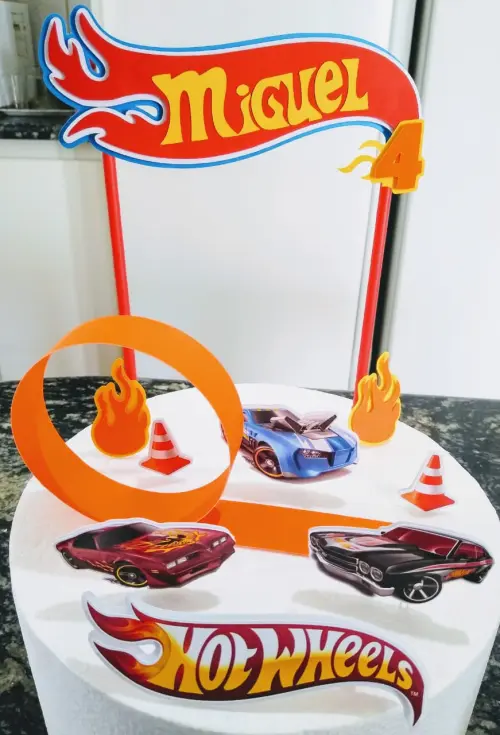 Topo de Bolo Hotwheels 01 Studio/PDF/PNG