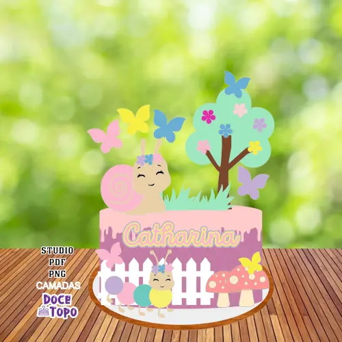 Topo de Bolo Jardim Encantado 02 Studio/PDF/PNG