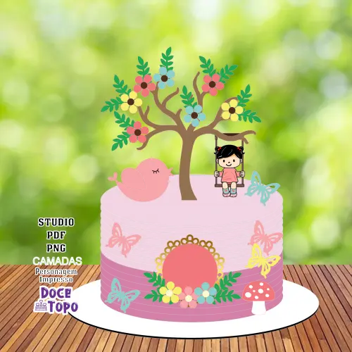 Topo de Bolo Jardim Encantado 05 Studio/PDF/PNG