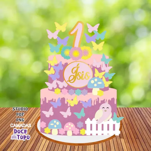 Topo de Bolo Jardim Encantado 06 Studio/PDF/PNG