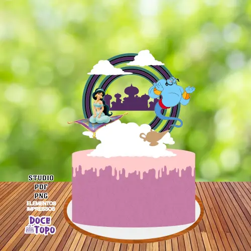 Topo de Bolo Jasmine 02 Studio/PDF/PNG