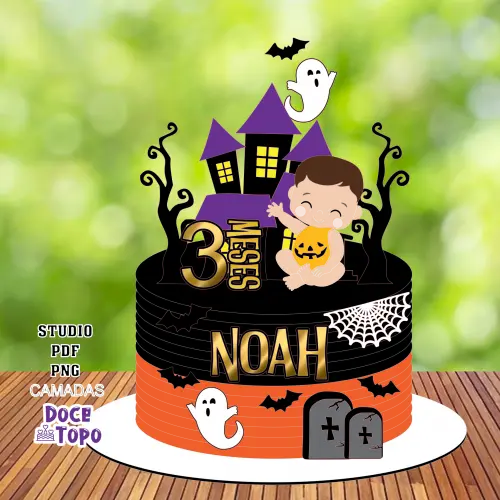 Topo de Bolo Halloween 10 Studio/PDF/PNG