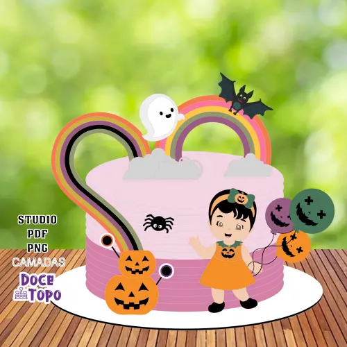 Topo de Bolo Halloween 20 Studio/PDF/PNG
