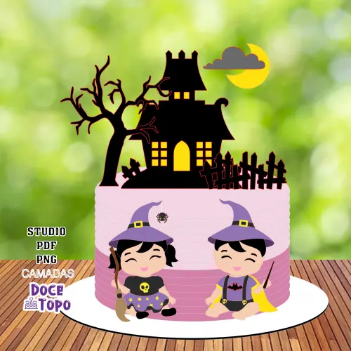 Topo de Bolo Halloween 21 Studio/PDF/PNG