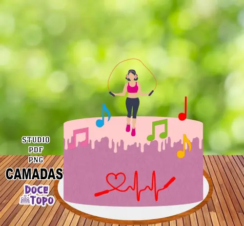 Topo de Bolo Jump Rope Corda Studio/PDF/PNG