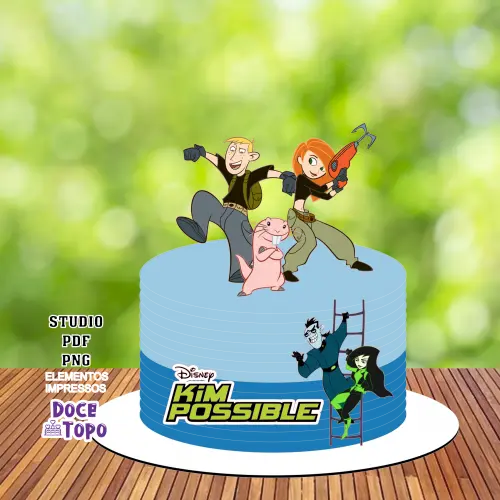 Topo de Bolo Kim Possible 01 Studio/PDF/PNG