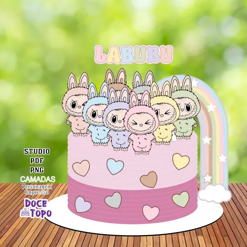 Topo de Bolo Labubu 01 Studio/PDF/PNG