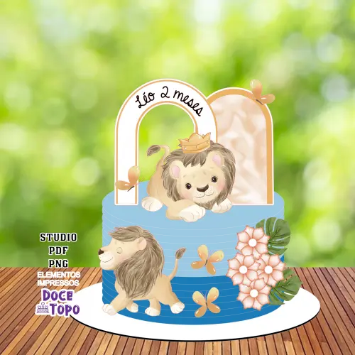 Topo de Bolo Leãozinho 02 Studio/PDF/PNG