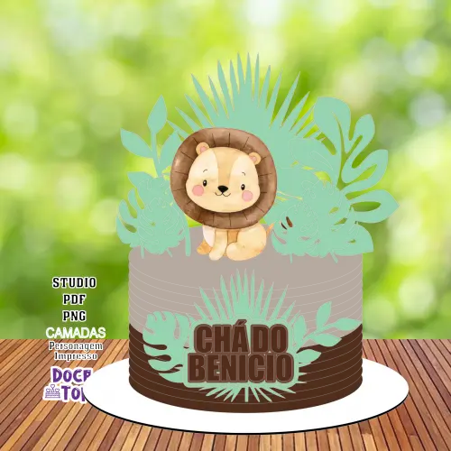 Topo de Bolo Leãozinho 03 Studio/PDF/PNG