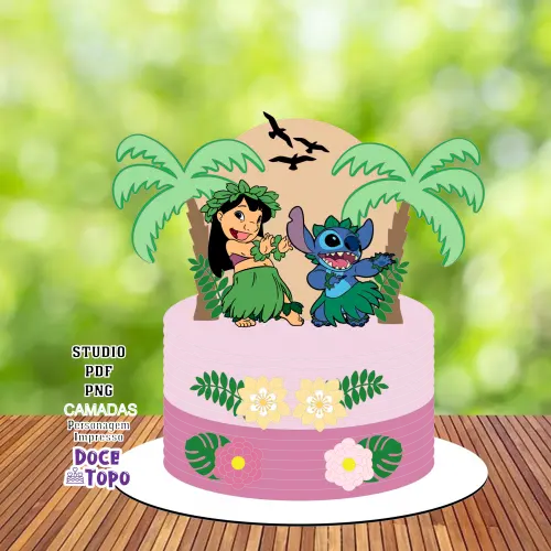 Topo de Bolo Lilo e Stitch 04 Studio/PDF/PNG