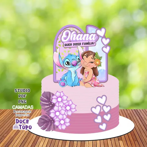 Topo de Bolo Lilo e Stitch 05 Studio/PDF/PNG