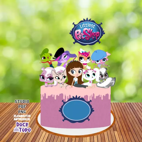 Topo de Bolo Littlest Pet Shop Studio/PDF/PNG