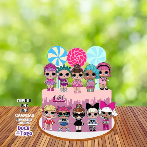 Topo de Bolo LOL Surprise 01 Studio/PDF/PNG