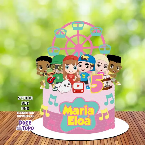 Topo de Bolo Luccas Neto e Os Aventureiros 01 Studio/PDF/PNG