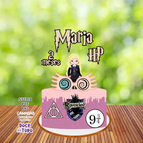 Topo de Bolo Luna Lovegood Studio/PDF/PNG