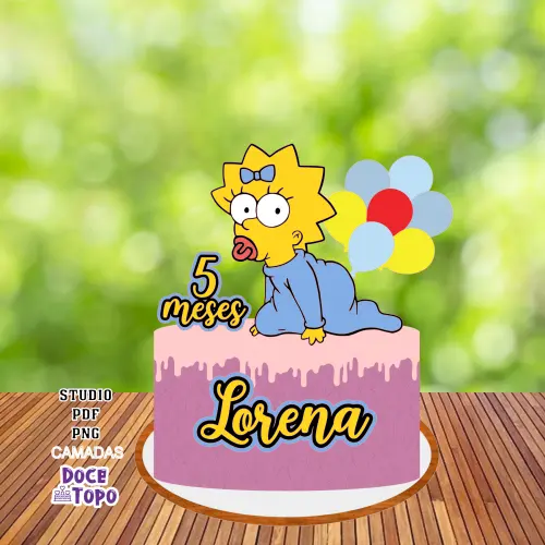 Topo de BoloMaggie Simpson 01 Studio/PDF/PNG