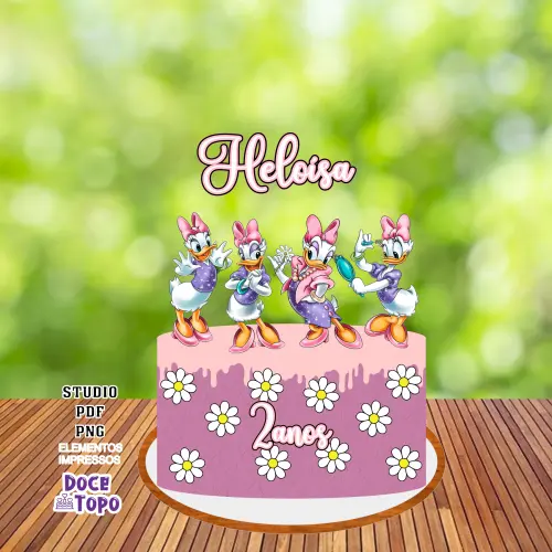Topo de Bolo Margarida 01 Studio/PDF/PNG