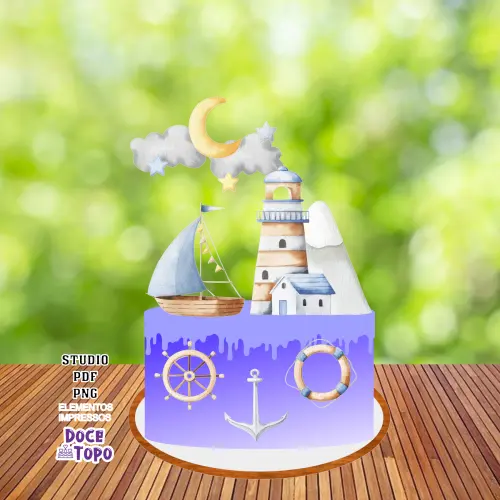 Topo de Bolo Marinheiro 01 Studio/PDF/PNG